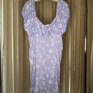 SO- XX-Large Country Inspired Powder Blue Dress w/ Floral Print